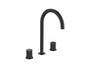 Mezclador Bimando Lavabo Nu Aireador Y Maneta Repisa Stripes negro Titanio - Roca
