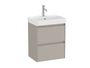 Mueble Lavabo blanco 550X360 Ona Compact 2 Cajones Led gris Arena - Roca