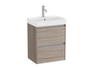 Mueble Lavabo blanco 600X360 Ona Compact 2 Cajones Led Olmo Oscuro - Roca