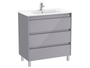 Mueble 800mm Tenet 3 Cajones con Lavabo gris Brillo - Roca