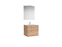 Conjunto Victoria Base+Lavabo 600 Nogal 2 Cajones Espejo Aplique Led - Roca