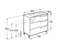Mueble Compacto 800mm Aleyda con Patas 3 Cajones + Lavabo 380mm Beige Madera - Roca