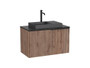 Mueble Horizon 900 1 Cajón + Encimera Marmoleada negra + Lavabo negro Encimera Skyline - Roca