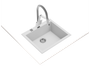 Fregadero de Tegranite+ blanco ártico FORSQUARE 50.40 TG V_MAESTRO cubeta 200mm mueble de 60cm - Teka
