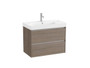 Mueble Lavabo Centrado blanco 800X460 Ona Standard 2 Cajones Led Olmo Oscuro - Roca