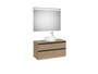 Pack Mueble The Gap 1000X460 P/Lavabo Centrado+Espejo Eidos Nogal - Roca