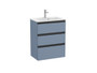 Conjunto Mueble The Gap 600X380 3 Cajones + Lavabo blanco Azul mate - Roca