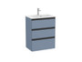 Conjunto Mueble The Gap 600X380 3 Cajones + Lavabo blanco Azul mate - Roca