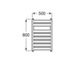 Toallero de agua HOTELS 500x800 mm blanco - Roca