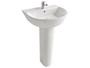 Pedestal a suelo de porcelana color blanco para lavabos mural de 55 y 60 cm de la serie Aris - Gala