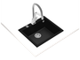 Fregadero de Tegranite+ negro FORSQUARE 50.40 TG V_MAESTRO cubeta 200mm mueble de 60cm - Teka