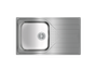 Fregadero UNIVERSE 50 T-XP 1C 1E PLUS REV inox 1 cubeta y 1 escurridor 195mm mueble 50 sin orificios - Teka