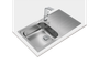 Fregadero UNIVERSE 50 T-XP 1C 1E PLUS D inox 1 cubeta y 1 escurridor 195mm mueble 50 con orificios - Teka