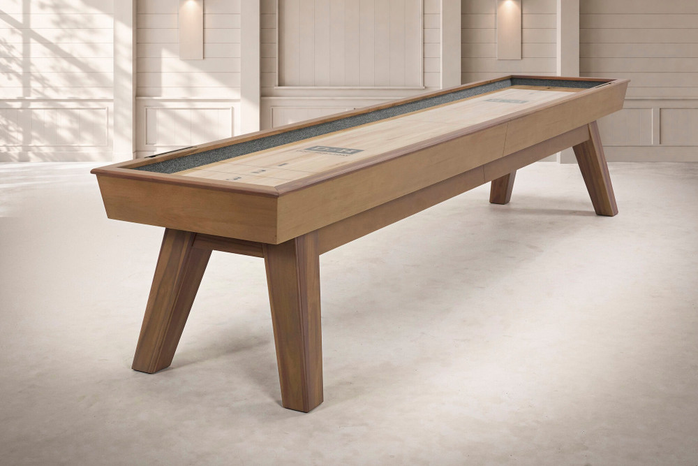 George Shuffleboard Table in Grey Walnut by Doc & Holliday in a bright contemporary interior.