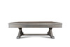Hepburn Slate Pool Table by Doc & Holliday — side view on white background with full three-piece dining top in grey wash pine finish