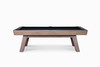 Side studio shot of the George Slate Pool Table in Glazed Pearl, emphasizing its sleek silhouette, long aprons, and radiant finish. A mid-century modern slate pool table that balances luxury design and professional play.