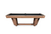 Profile of the Gracy slate billiard table showing pedestal base and clean lines, grey walnut finish