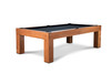 Doc & Holliday Parsons Pool Table in Rustic White Oak, three-quarter angled view on a white background. Solid white oak frame with a hand-weathered finish, clean Parsons-style legs, and black felt. Made in the USA luxury billiards table.
