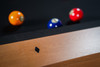 Custom billiard sights on the Doc & Holliday Billiards Parsons Pool Table in Rustic White Oak, designed for precision gameplay and crafted in the USA.
