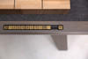 Doc & Holliday George 9' shuffleboard table overhead view showing embedded recessed scoring system in Glazed Pearl finish