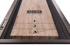 Maple butcher-block shuffleboard playfield for smooth precision gameplay