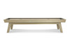 Side view of the George Shuffleboard Table in Natural Ash by Doc & Holliday with tapered legs in a clean contemporary setting.