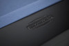 Close-up of the custom mother-of-pearl diamond sights on the Peter Parsons Slate Pool Table with Academy Blue felt and Matte Black rail detail.