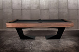 The modern TRON Pool Table. Made in the USA with solid walnut wood
