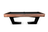 The modern TRON Pool Table. Made in the USA with solid walnut wood