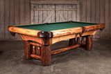 The Woodslee Pool Table by Doc & Holliday is a handcrafted American-made slate billiard table built from real pine logs and finished in Light Burl. Designed for luxury lodges, cabins, and rustic game rooms, it blends old-world craftsmanship with professional billiards performance.