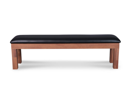 Side profile view of the Doc & Holliday Billiards Dining Storage Bench on a white background, showcasing its modern lines, designer hardwood frame, and plush synthetic leather seating. Perfect for billiards or dining use, this bench combines elegance with hidden functionality for luxury game rooms.