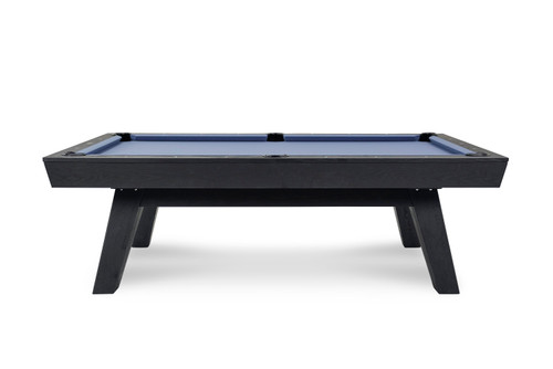 Side view of Doc & Holliday George Black Ash pool table with flared legs