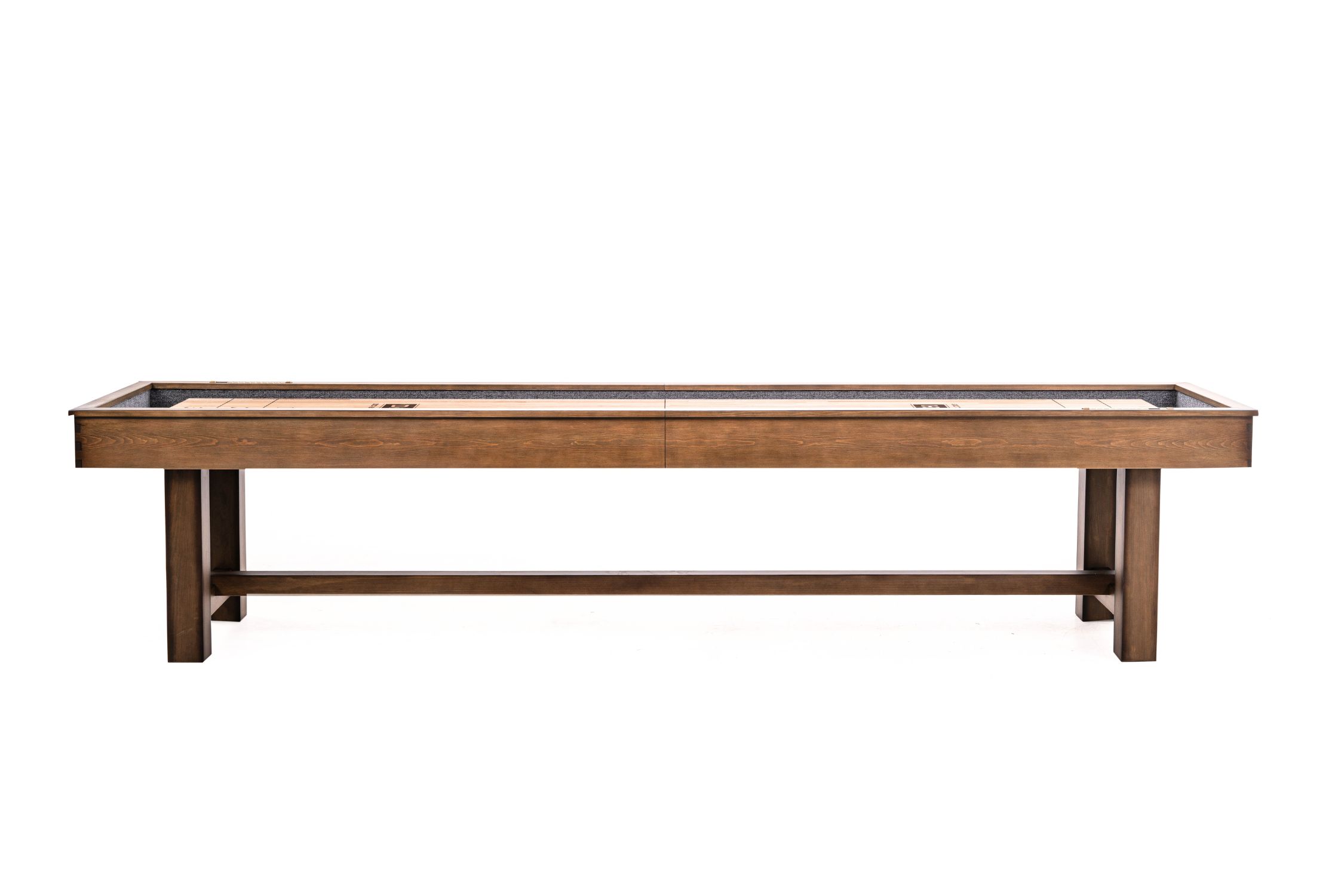 Hank Shuffleboard Table in American Chocolate finish crafted from solid pine