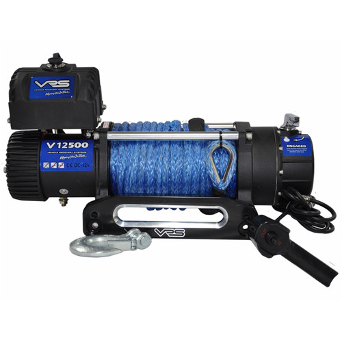 VRS 12500lb Electric Winch 12V with Synthetic Rope | 4WD Recovery Truck 4x4 Offroad