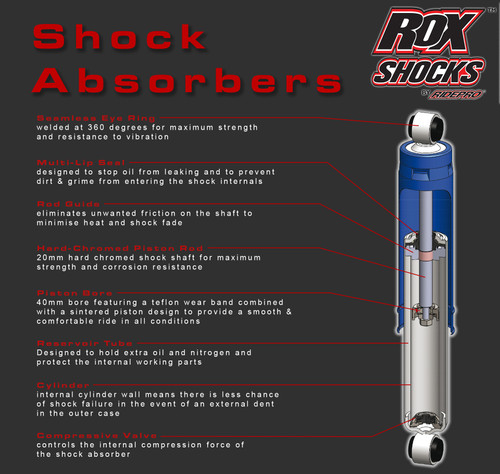 RidePro ZS113055 Rear Suspension ROX Shock Absorber (EA) | Fits Holden Colorado | Isuzu D-Max | LDV T60, T60 Max