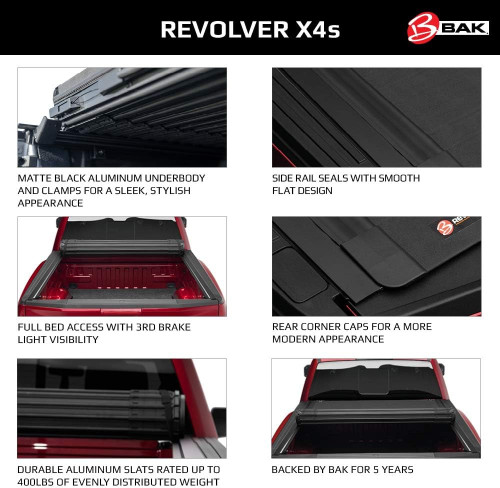 BAK Revolver X4s Hard Rolling Tonneau Cover | Fits Ford F-150 Super Crew (6'5)