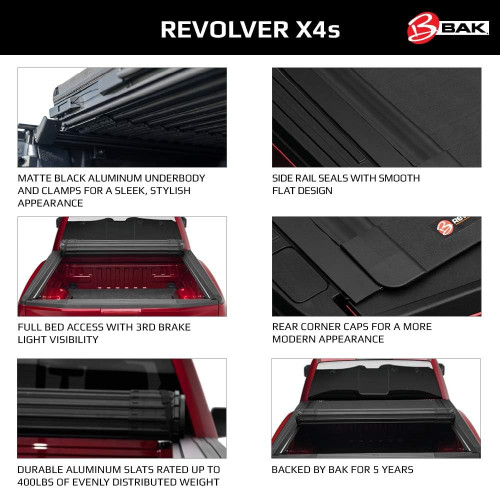 BAK Revolver X4s Hard Rolling Tonneau Cover | Fits RAM 1500/2500HD 6'4" bed w/out RAMBOX