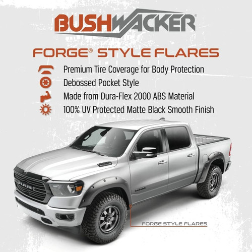 Bushwacker Forge Fender Flares Fits Silverado 2500HD Crew Cab (2021+) - Front & Rear (4PC)