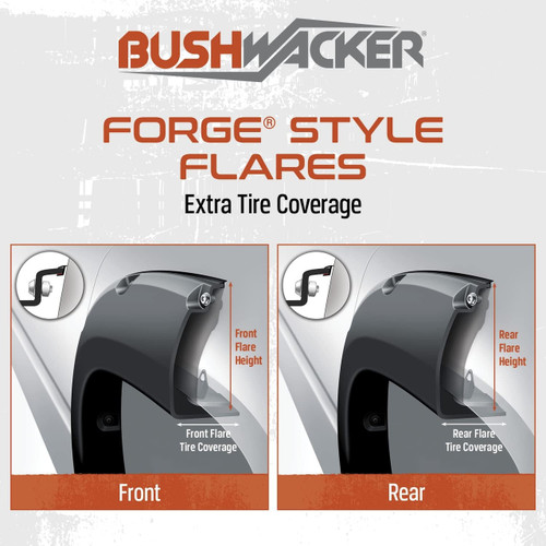 Bushwacker Forge Fender Flares Fits Silverado 2500HD Crew Cab (2021+) - Front & Rear (4PC)