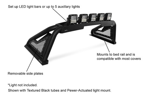 Go Rhino Sport Bar 2.0 with Power Actuated Retractable Light Mount (Polished Steel)