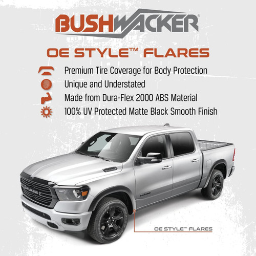 Bushwacker OE Style Fender Flares Fits RAM 1500 DT Crew Cab - Front & Rear (4PC)