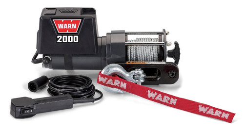 WARN 2000 DC 12V Electric Utility Winch 2000lb | 92000 | Steel Rope Hawse fairlead