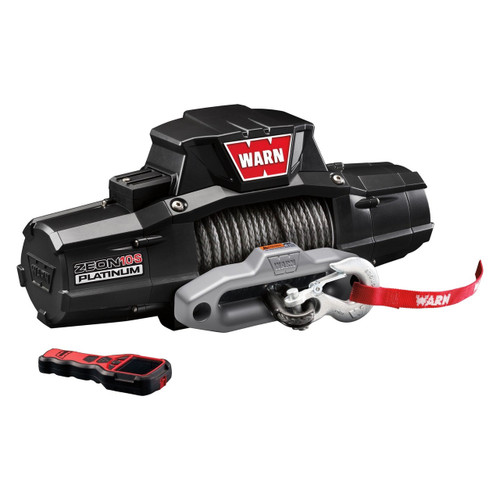 WARN ZEON 10-S Platinum 10000lbs Electric Winch | 92815 | 12V Spydura Synthetic Rope Wireless Remote