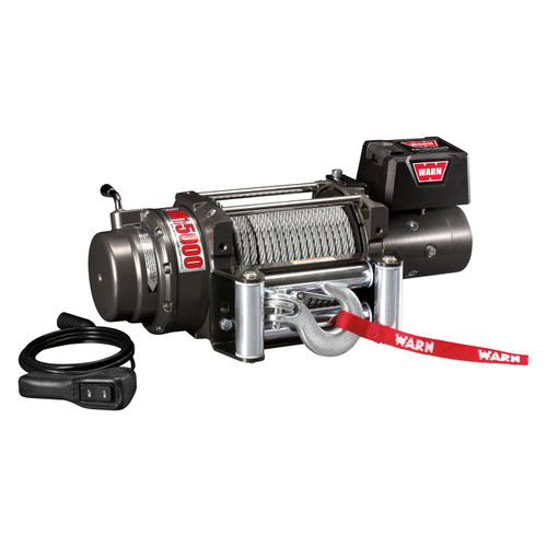 WARN M15 12V 15,000lbs Recovery Winch | 47801 | Wire Rope and Roller Fairlead