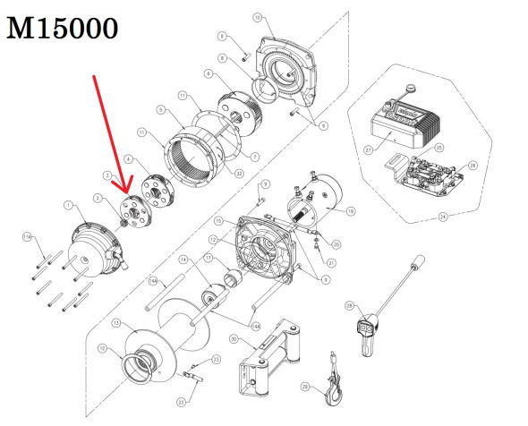 WARN Carrier Gear Assembly Stage 1 for 16.5ti, M15000, DC2500 | 61739