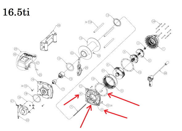 WARN Gear Train End Drum Support For Warn 16.5ti Winch | 68770