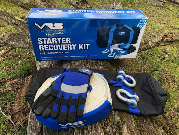 VRS Starter Recovery Kit | Snatch Strap Shackles Gloves Bag 4x4 Offroad 4WD