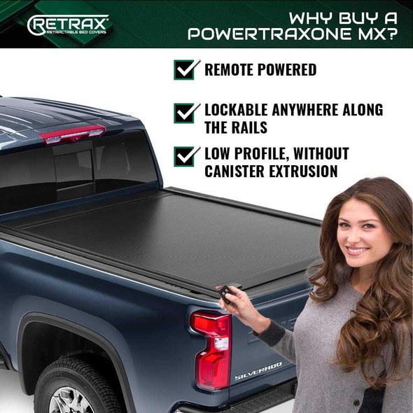 Retrax POWERTRAXONE MX | Electric Polycarbonate Retractable Bed Cover | Chevrolet Silverado 2500HD Crew Cab 6'10'