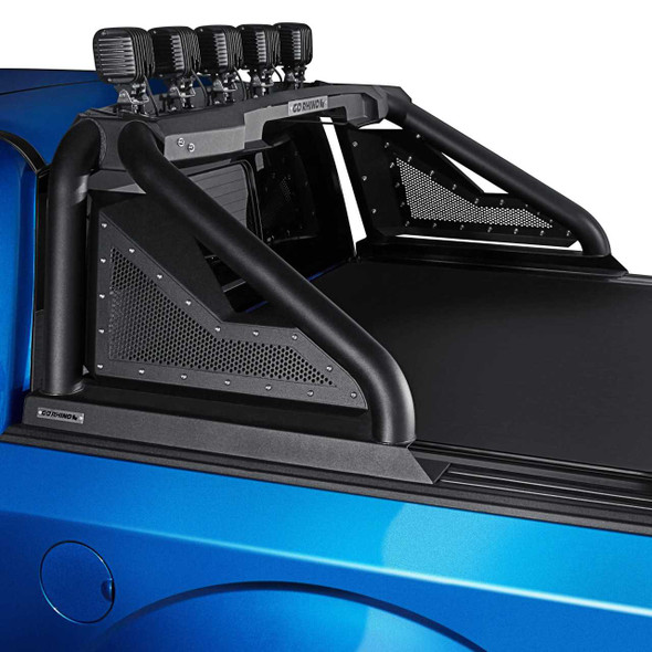 Go Rhino Sport Bar 2.0 with Power Actuated Retractable Light Mount | RAM 1500 & Silverado 2500 | Textured Black