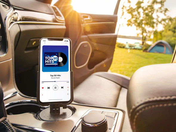 WeatherTech CupFone Two View Universal Cup Phone Holder Cradle Mount - Black Plastic Knobs